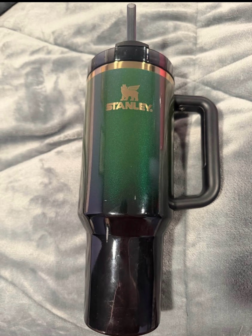 Wicked Elphaba Stanley Iridescent Green and Black Travel Tumbler with Handle